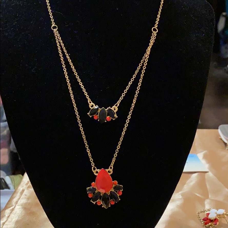 Garnet And Black Necklace